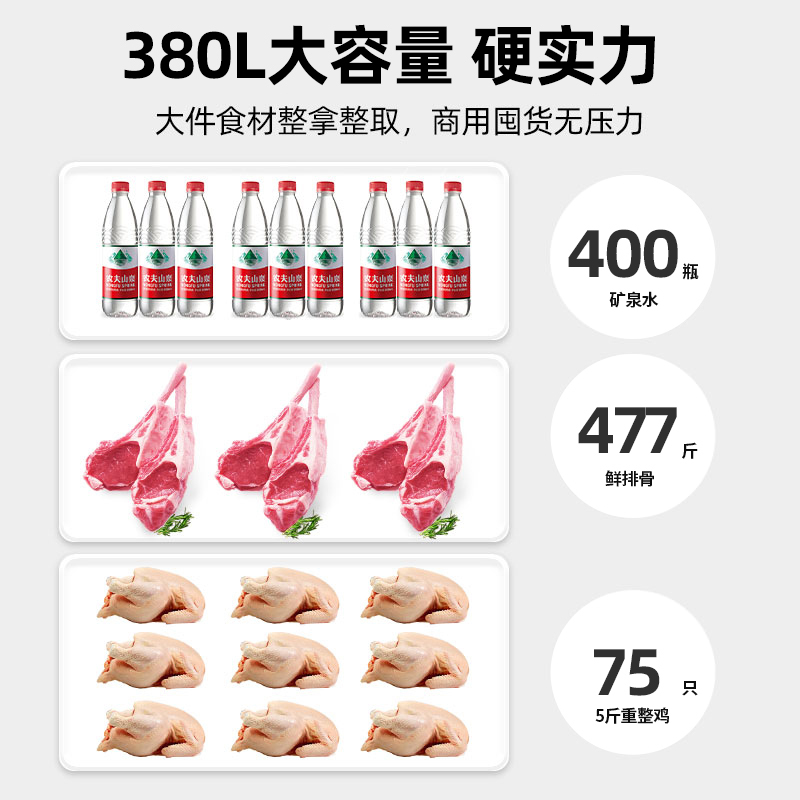 星星(XINGX) SD/SC-380BE 380升展示柜卧式冷藏冰柜商用全冷冻冷藏展示柜 超市卖场组合柜大容量