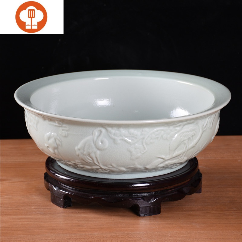 艺呈 Yicheng 厨房小工具 艺呈景德镇陶瓷和面盆发面盆老式水 煮鱼盆家用大号加厚加深青花盆子青釉雕刻大号直径36 高11cm厨房工具 价格图片品牌报价 苏宁易购杰伦生活厨具专营店
