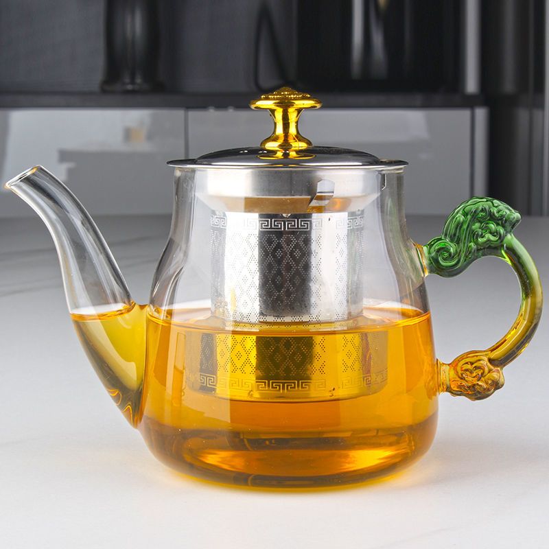 新款茶壶玻璃耐高温家用茶壶茶水分离泡茶壶茶具套茶壶冲茶器 鹰嘴200毫升(一个人使用) 单壶