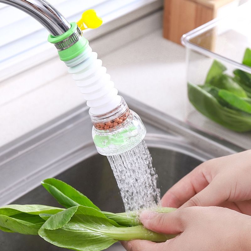 水龙头旋转沥水器麦饭石过滤花洒出租屋家用厨房防溅水滤水净水器|【颜色随机】配色备注