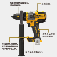得伟20V锂电无刷智能变压13mm冲击钻一电一充9.0套装DCD999-9X1套