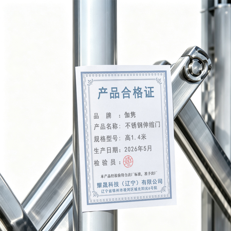 伽隽 不锈钢伸缩门 高1.4米 米高清大图