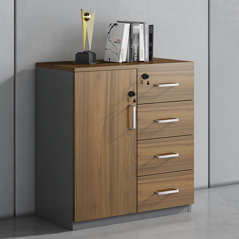 珩逸办公室矮柜储物柜文件柜1门4抽屉高清大图