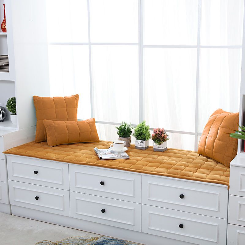 飘窗垫加厚防滑毛绒窗台垫四季通用榻榻米阳台垫坐垫窗台铺垫 香槟色 60*120