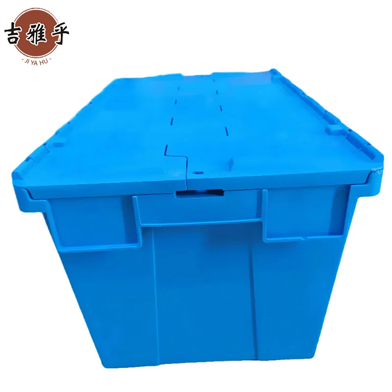 吉雅乎 斜插式翻盖连盖周转箱 转运箱带盖 运输物流箱 /个高清大图