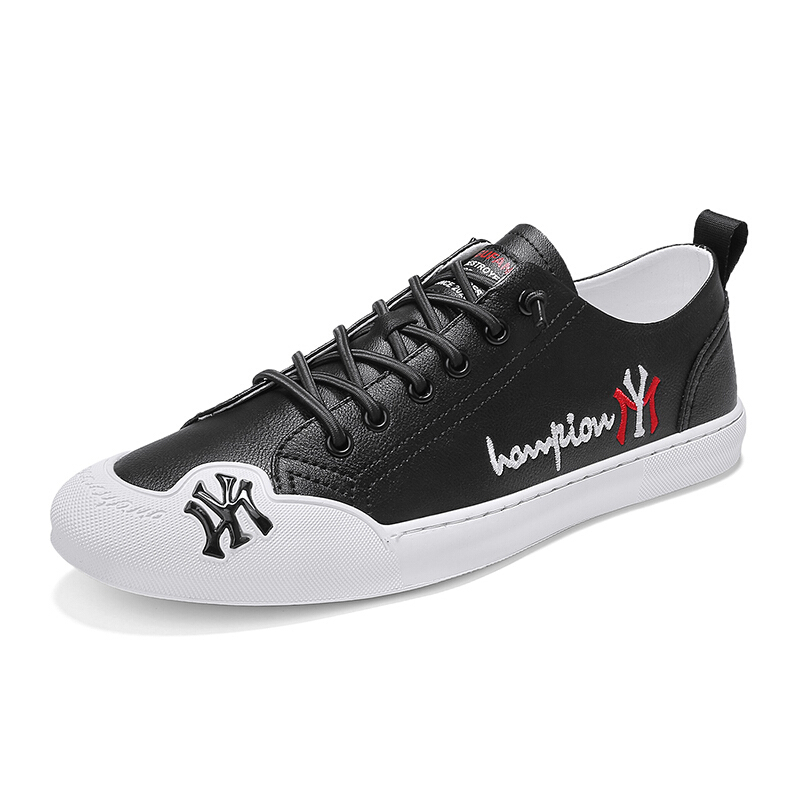 梵克公牛鞋2021新款春秋韩版潮流百搭休闲皮鞋男士休闲英伦风一脚蹬小