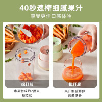 小熊(Bear)榨汁杯 家用便携式榨汁机 水果果蔬果汁机 秒碎冰打汁机 充电迷你小型果汁杯 LLJ-E03F1