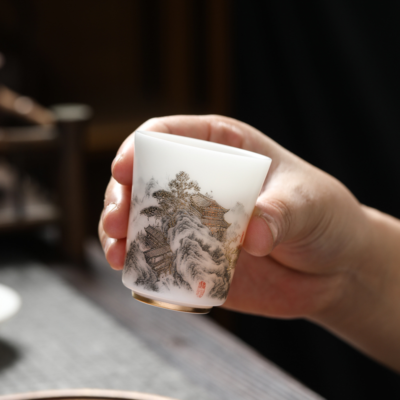 MULTIPOTENT功夫茶杯主人杯大师黄旭东作品冰凝玉妙香杯高山流水单杯伴手礼盒