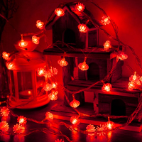 LED中国结彩灯闪灯串灯春节新年装饰灯串过年红灯笼装饰灯节庆装饰