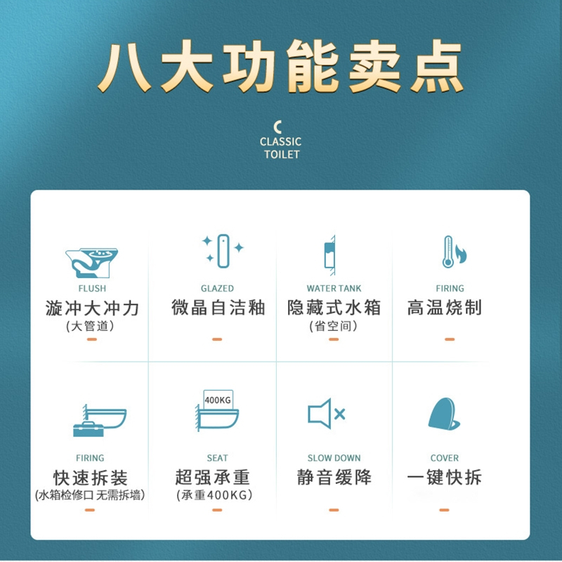 箭牌(ARROW)壁挂式马桶 嵌入墙排家用隐藏水箱悬挂式坐便器AE2001H套装