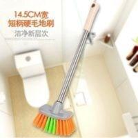 粉红色 硬毛清洁短柄手持刷子浴室瓷砖清洁卫生间地刷擦玻璃刷子地板刷子