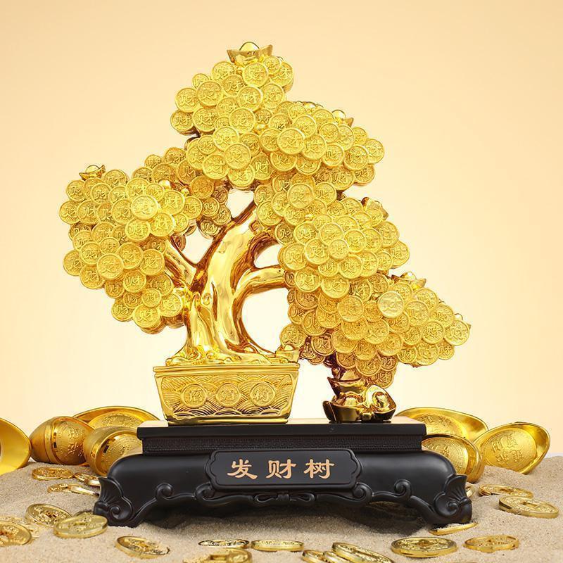 美帮汇发财树摆件客厅酒柜装饰工艺品公司店铺前台收银台开业摆设视频