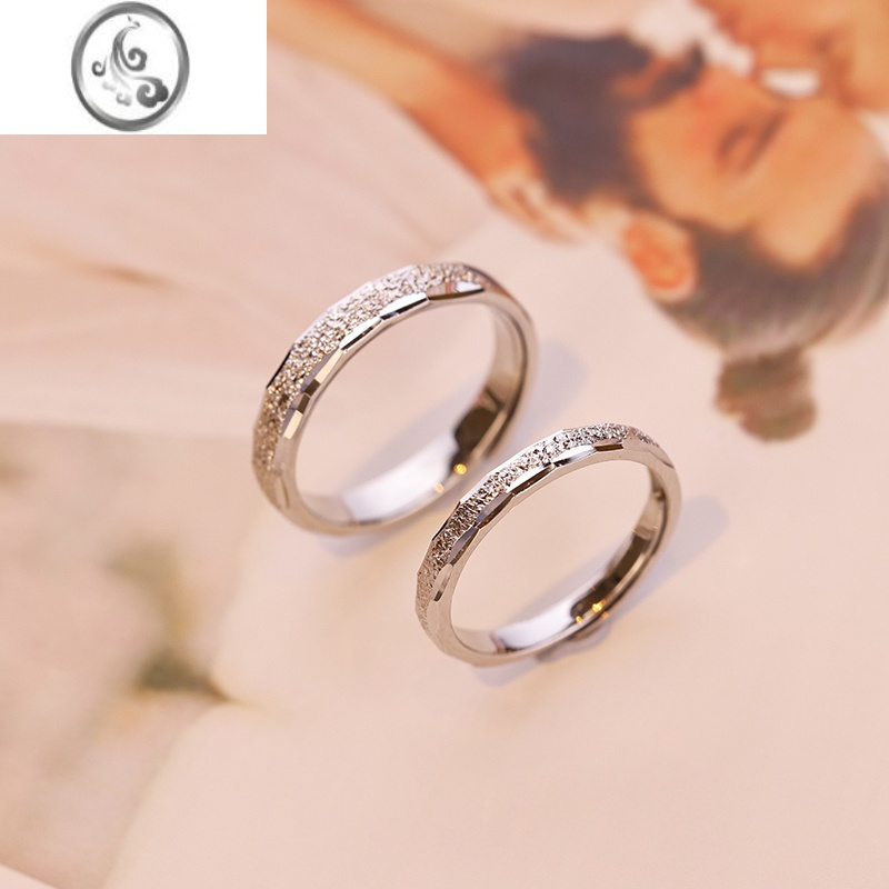 jimis925银银戒指男小众设计高级感单戒对戒一对情侣款食指女素圈礼物