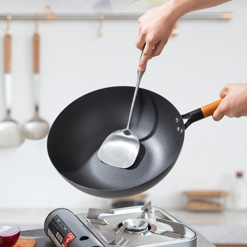 康巴赫(KBH) -炒锅米纹老铁锅无涂层 32cm 无锅盖