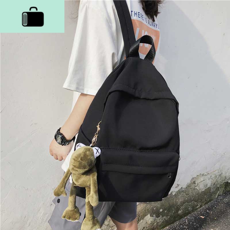 书包女泫雅风韩版高中生纯色百搭校园双肩包女大学生休闲旅行背包NEWLAKE高清大图