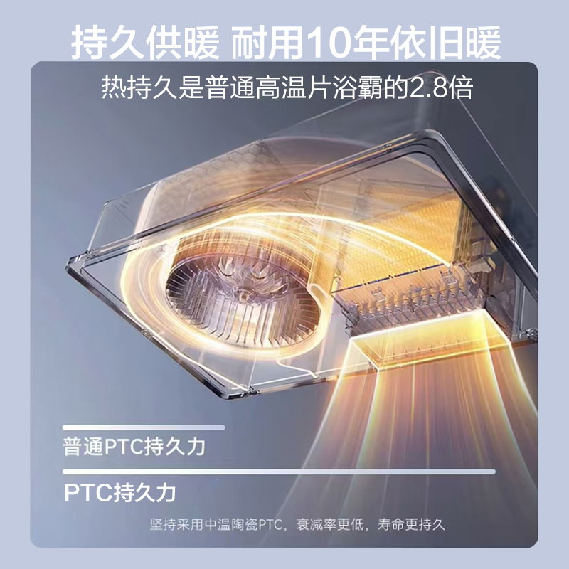尺大自然 智能电器(H-106白色) 安全强劲双核取暖卫生间多功能浴室浴霸高清大图