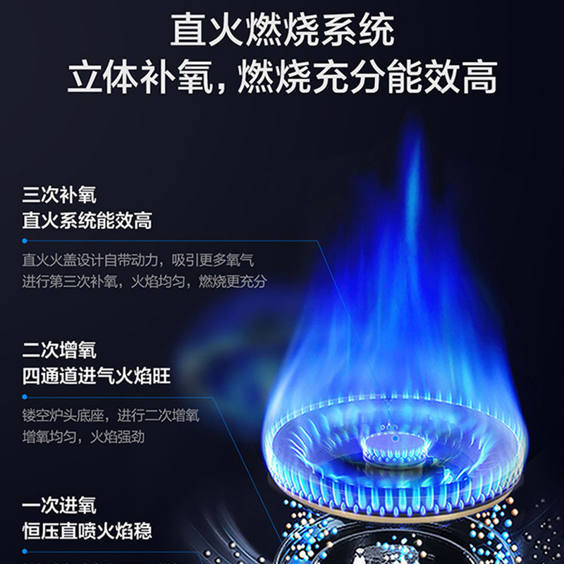 [高频自清洗]海尔(Haier)油烟机25m³飓风大风量顶侧三吸烟机燃气灶天然气套装EC719UD+Q2BE52