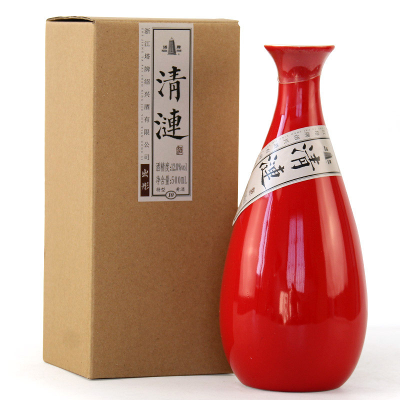 塔牌特型黄酒清涟出彤 12度 500ml 瓶装 半干型 手工酿造黄酒(2瓶配1个礼袋)