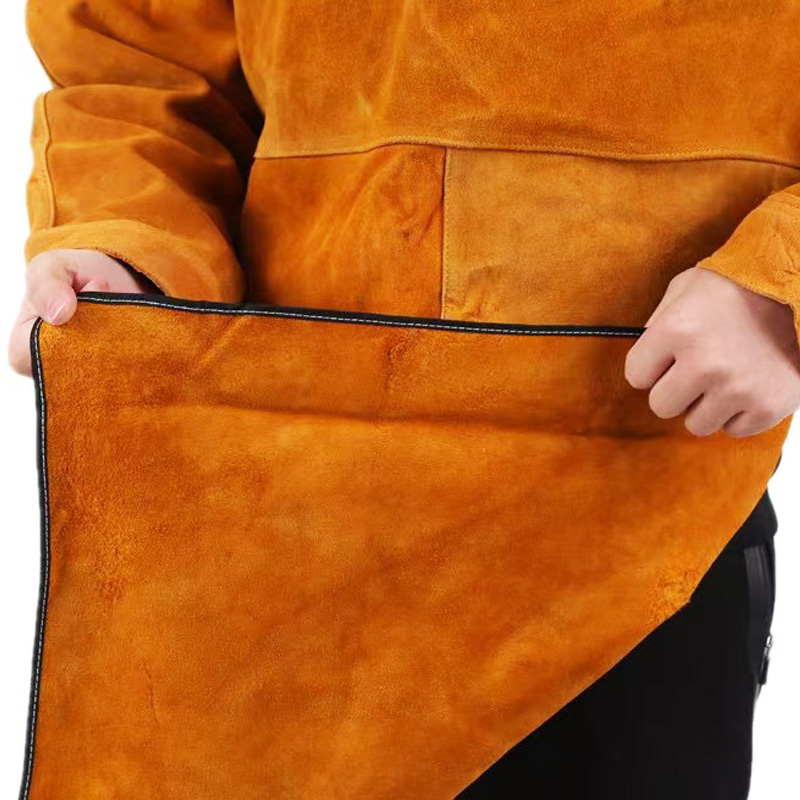 邦能之星牛皮罩衣隔热防烫耐磨耐高温防护衣焊工反穿衣工作服围裙N312302高清大图