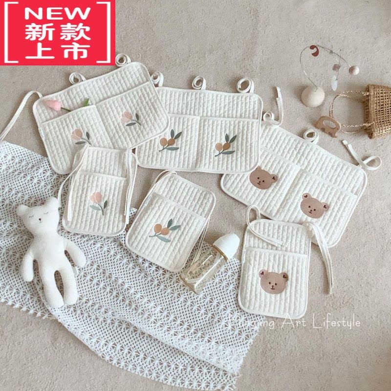 可莉允网红婴儿床边挂袋宝宝尿布玩具奶瓶整理收纳挂袋婴儿用品储物袋图片