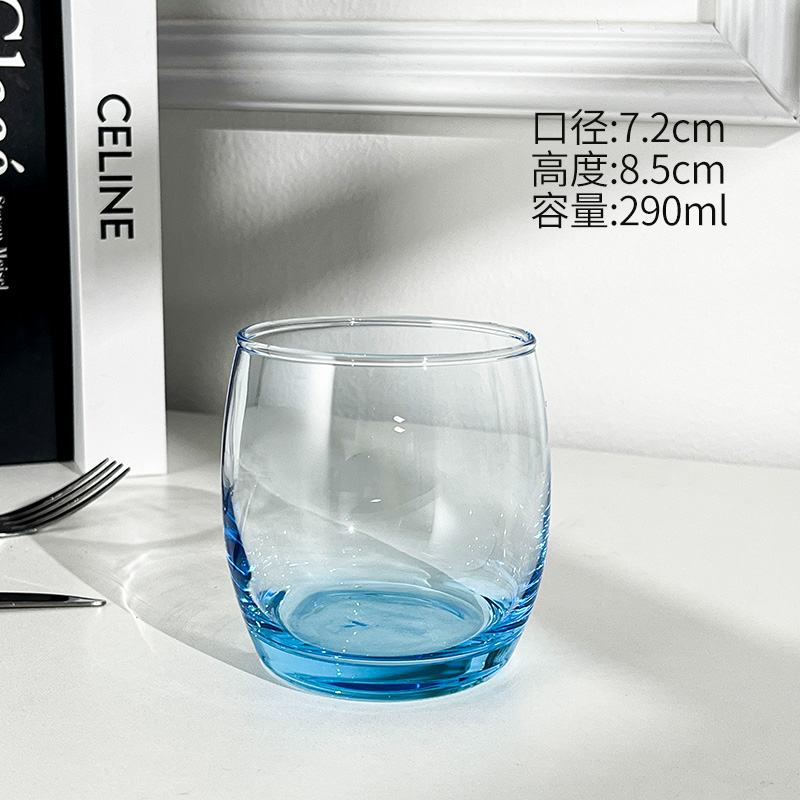 千里谷KLG-SKB01 ins风玻璃漱口杯290ml (计价单位:个)蓝色/玫瑰色/灰色/淡黄色高清大图