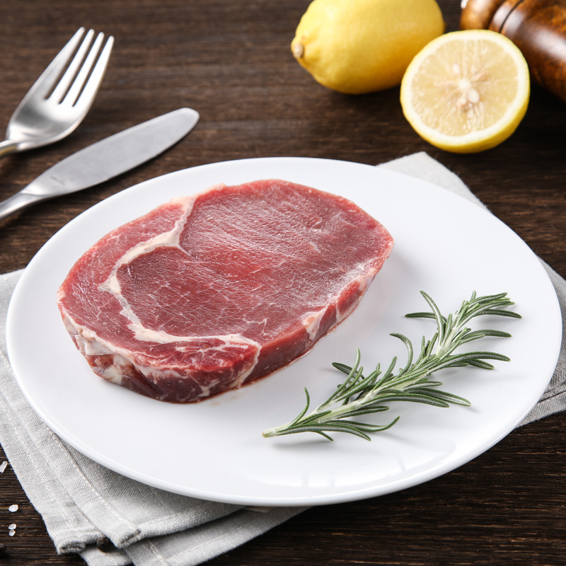 悠司坊澳洲进口原肉整切牛肉生鲜 安格斯原切眼肉牛排180g