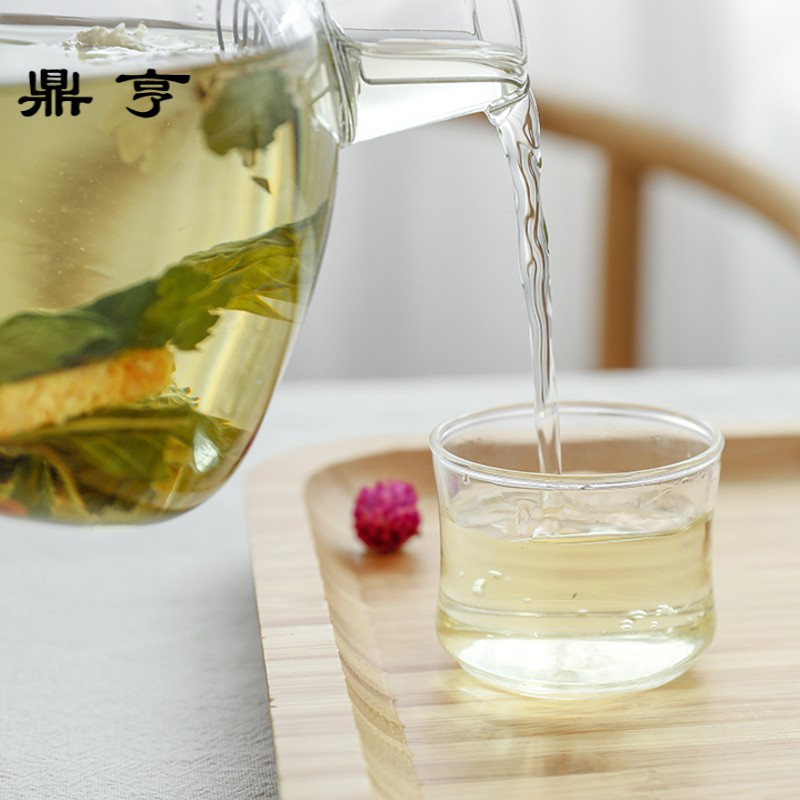 鼎亨水果茶壶套装家用下午茶透明花茶杯简约日式耐热玻璃花茶茶具