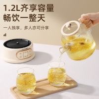 苏宁宜品养生壶煮茶器纯玻璃炖煮一体办公室小型家用煮茶花茶烧水恒温新款--含茶漏