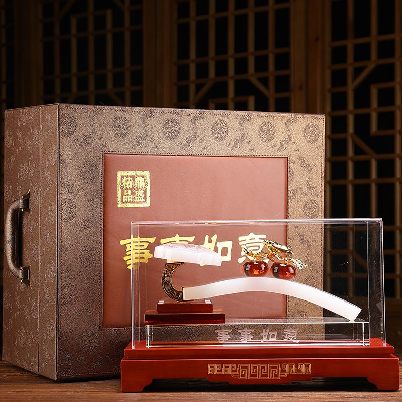 美帮汇琉璃玉如意玉石摆件客厅电视柜酒柜博古架装饰品乔迁新居礼品高清大图