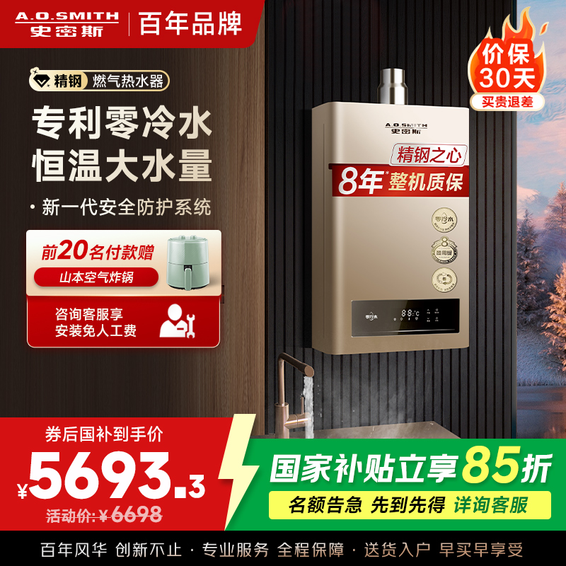 A.O.史密斯热水器 零冷水燃气热水器JSQ31-BJS