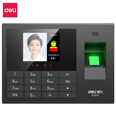 得力(deli)3765C考勤机智能企业云考勤机 人脸/指纹/无接触手机考勤wifi联网打卡机 APP远程管理