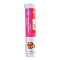 南京同仁堂 喜维家牌维生素C泡腾片(水蜜桃味)成人保健高浓度VC维C维他命快速吸收补充维C 80g/瓶*2瓶装