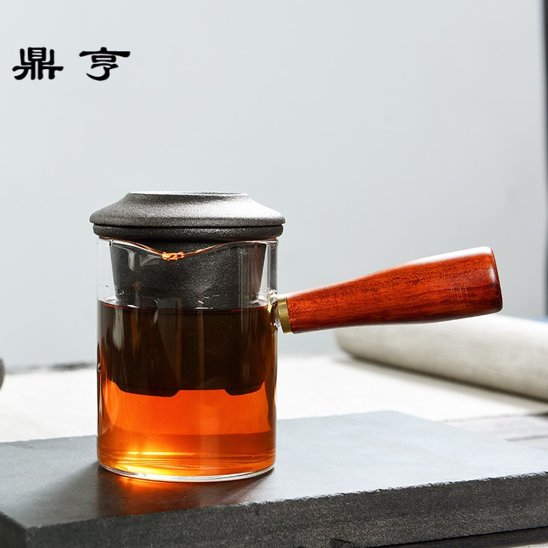 鼎亨 家用茶杯红茶泡日式仿古黑陶玻璃侧把壶功夫茶具耐热泡茶壶