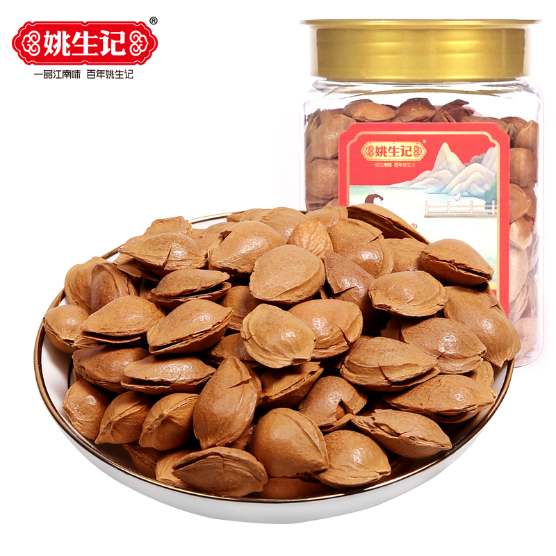 姚生记400克笑口杏仁罐装坚果炒货休闲零食
