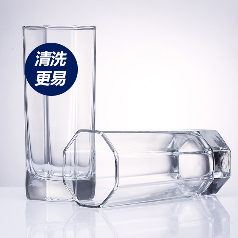 乐美雅玻璃杯套装水具套装耐热玻璃杯茶具套装冷水壶套装家用八角1.1L壶+280ML四只