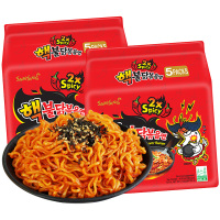 【郭麒麟代言】韩国进口方便面三养食品倍辣火鸡面5连包巨辣鸡肉味2倍核弹辣140g*5包