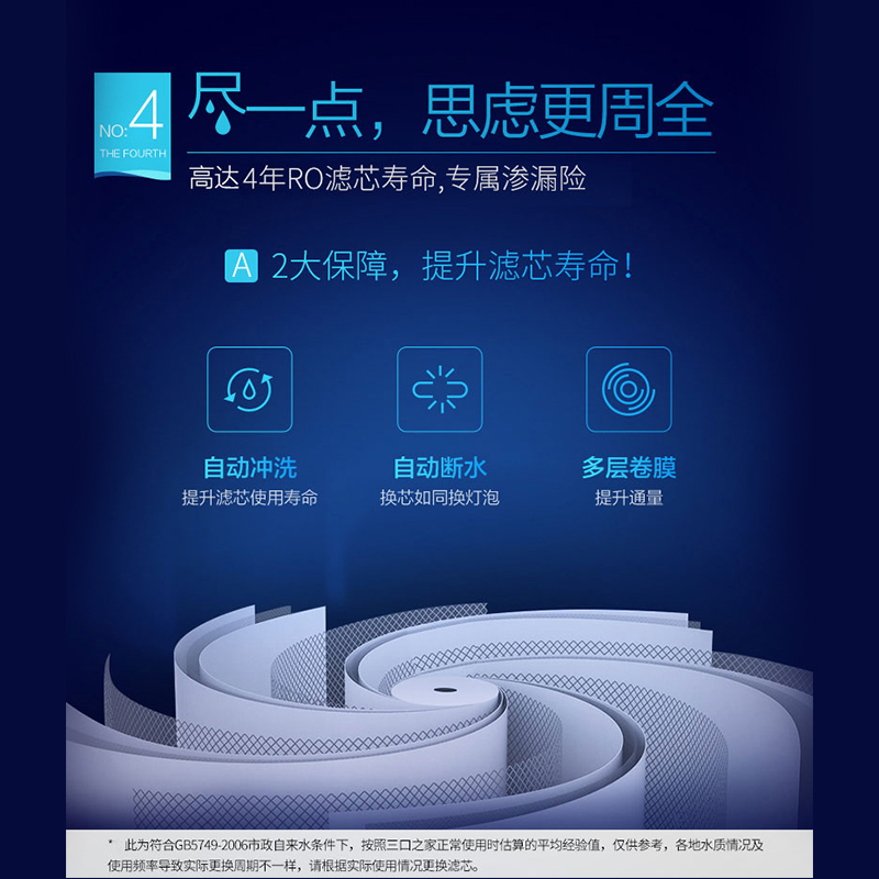 怡口800GPRO-E 家用净水器 厨房自来水过滤 反渗透滤芯直饮净水机