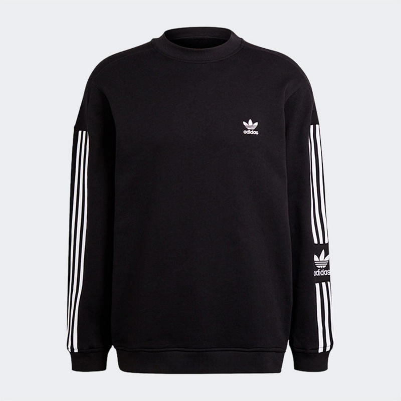 Adidas阿迪达斯三叶草男卫衣2021秋冬新款舒适圆领套头衫H41315