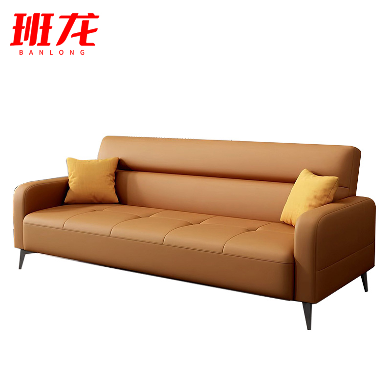 班龙折叠沙发床四人位咖色张高清大图