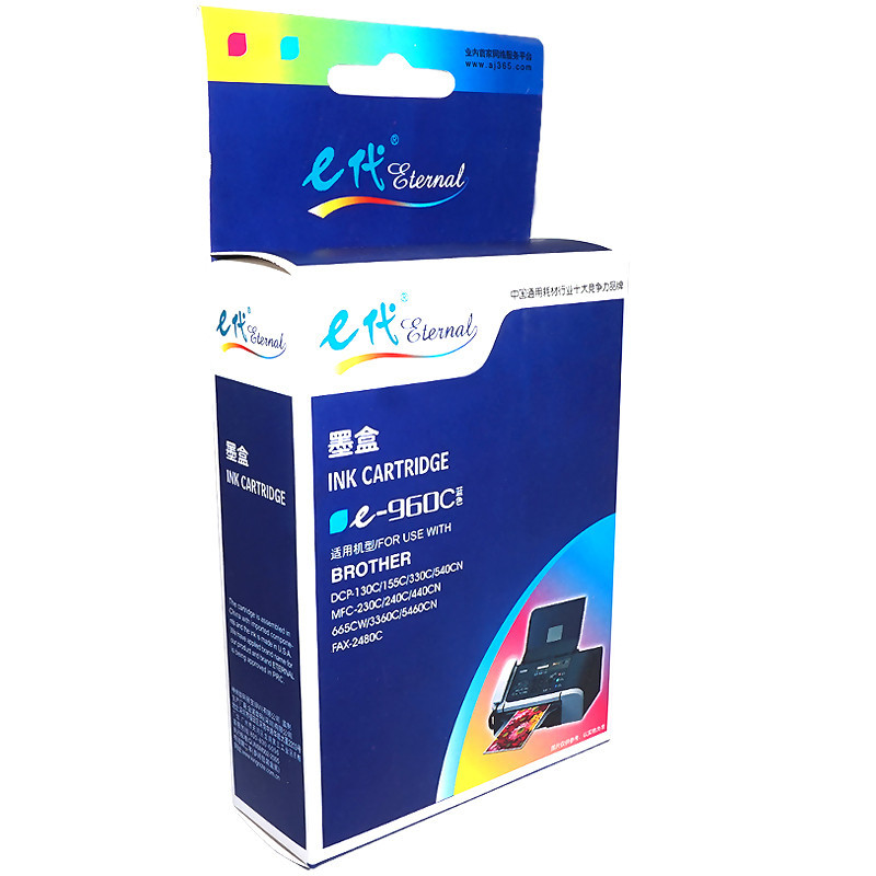 e代经典 960C墨盒蓝色 适用兄弟DCP-130C/135C/150C/155C/157C/540CN/440CN