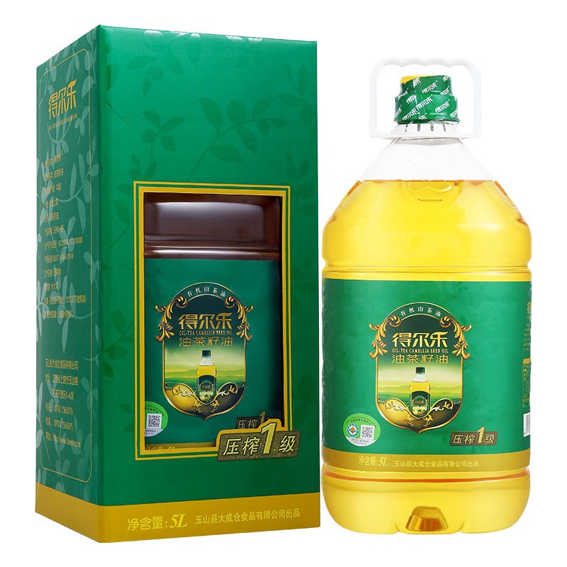 得尔乐 有机山茶油 5L头道初榨油茶籽油 物理压榨食用油 单位:瓶