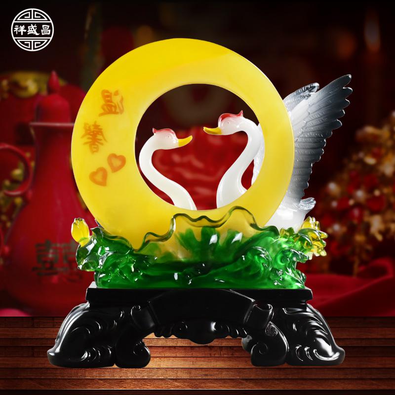 美帮汇百年好合摆件天鹅创意家居客厅电视柜酒柜装饰品闺蜜新婚结婚高清大图