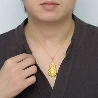 壹仟俩火焰观音黄金吊坠男女通用足金999黄金观音项链吊坠计价