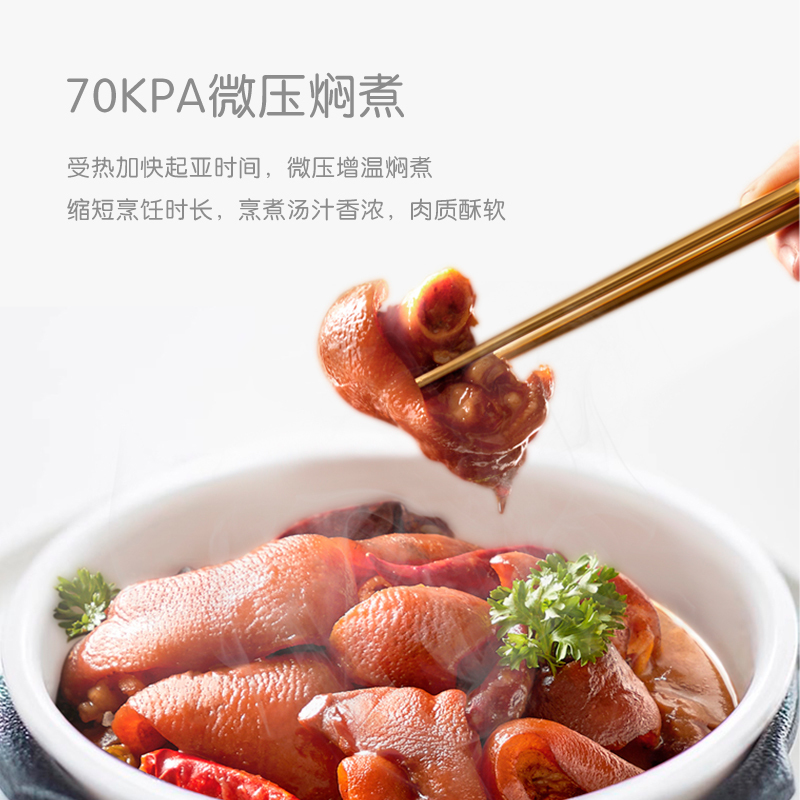 洛贝(luby)LBA-3EPP02阿迪锅 电压力锅 3L迷你多功能全自动家用高压锅 1-2-3人单胆 白色高清大图