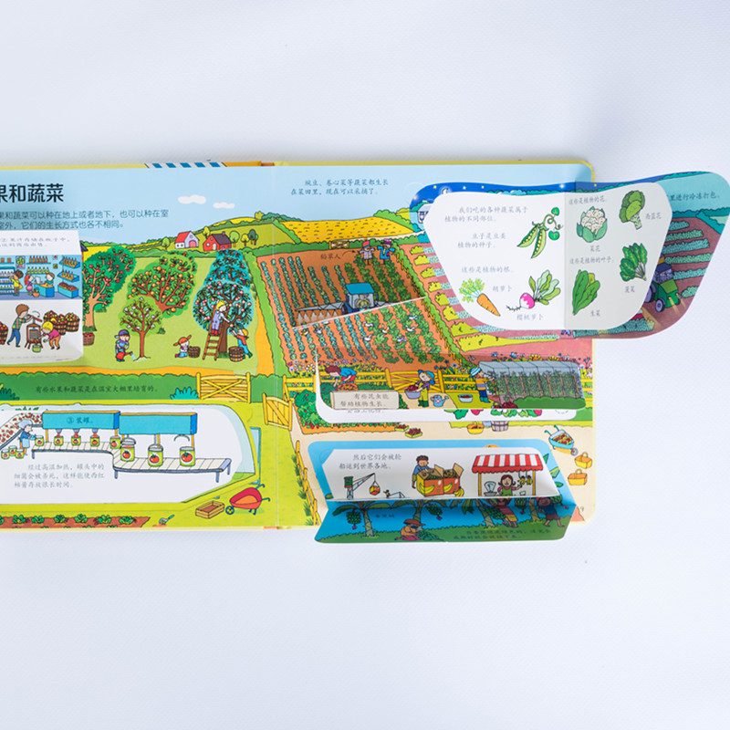 [正版图书]尤斯伯恩揭秘系列儿童翻翻书低幼版揭秘食物幼儿园认知小百科全书撕不烂宝宝绘本婴儿启蒙早教3D洞洞立体小学科普类