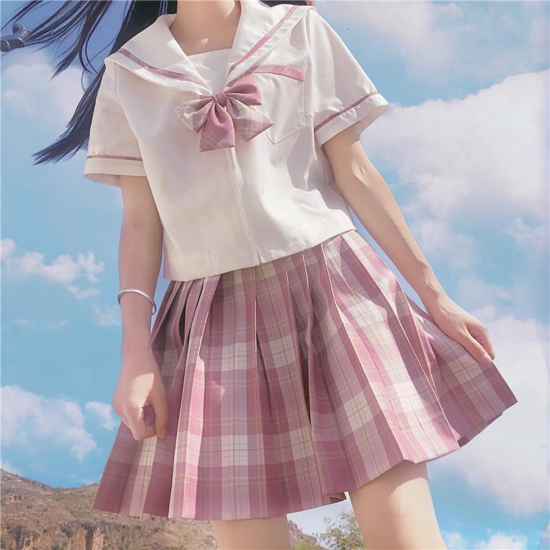 日系水手服女jk制服学生上衣韩版海军班服长短袖裙学院风校服套装1s