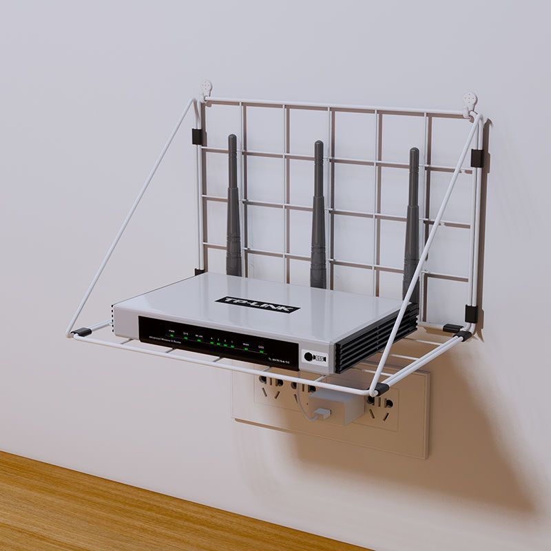 小号黑色置物架墙上壁挂路由器网格置物架机顶盒网络盒子简易架子wifi