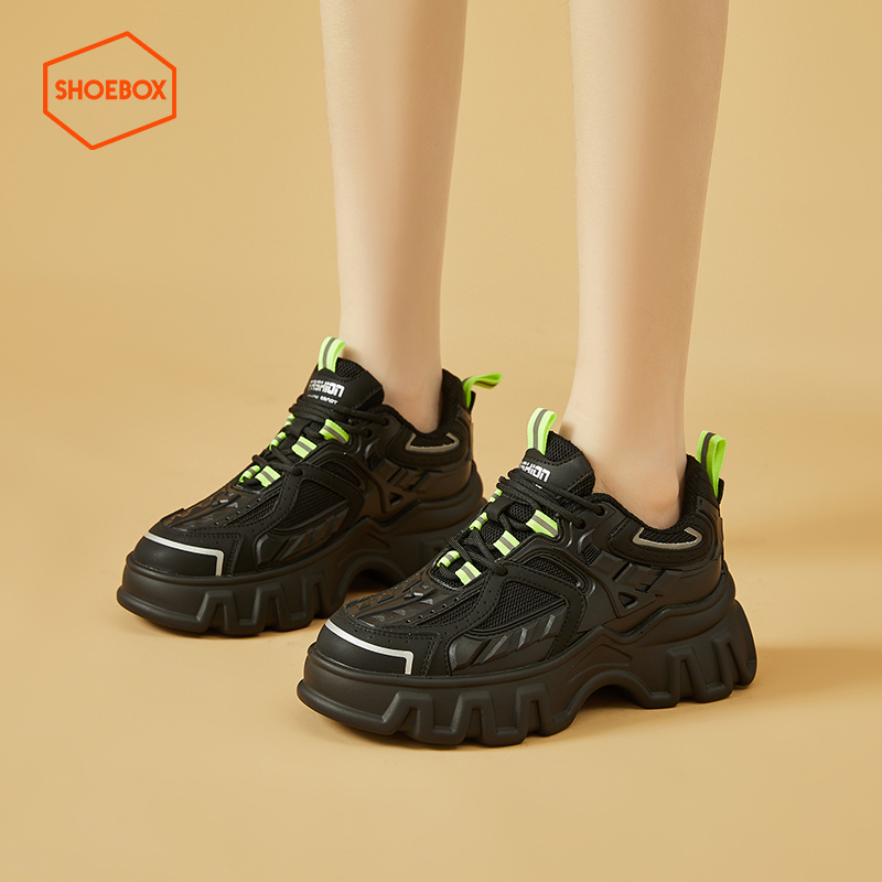 达芙妮旗下SHOEBOX/鞋柜老爹鞋女鞋2022秋季新款网面鞋时尚透气休闲鞋运动鞋5123404002