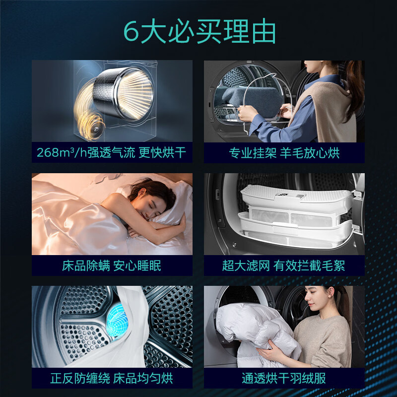 西门子 WQ55K7U80W 大容量家用全自动烘干机 滚筒干衣机高清大图
