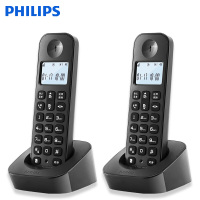 飞利浦（PHILIPS）无绳电话机座机 无线座机子母机 办公家用 DCTG160duo(黑色)
